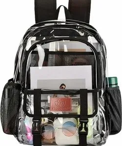 PROUDME Large Clear Bag Stadium Approved Heavy Duty PVC Transparent Clear Backpack