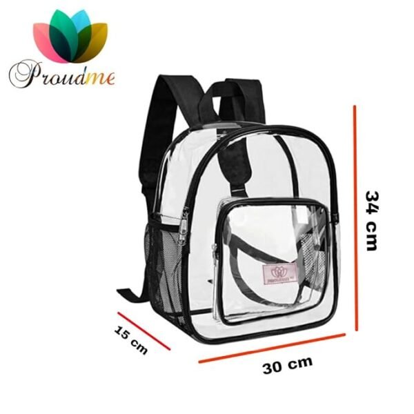 PROUDME Clear Transparent Backpack Water Resistant Small Backpack Trendy Girls School Bag - Image 3