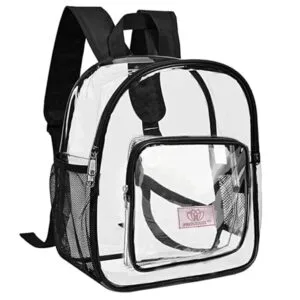 PROUDME Clear Transparent Backpack Water Resistant Small Backpack Trendy Girls School Bag