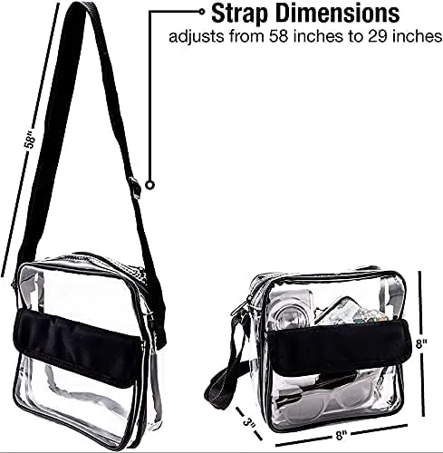 PROUDME Transparent Messenger Bag with Zipper Closure Crossbody Shoulder Bag - Image 4
