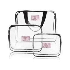 PROUDME Cosmetic Pouches, Travel Toiletry Bag, Makeup Organiser, Clear PVC Pouches, Set of 3 Pic