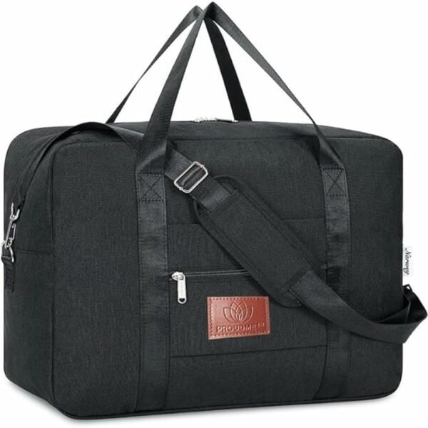 PROUDME Travel Duffel Bag for Women and Men for Spirit Airlines Personal Item Bag Carry-on Luggage 30L (Black)