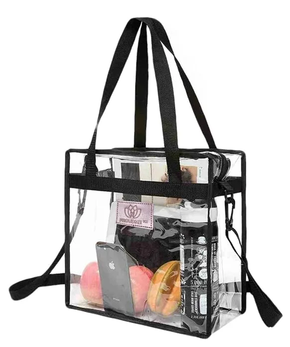 PROUDME Transparent Messenger Bag with Zipper Closure Crossbody Shoulder Bag