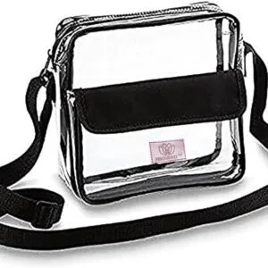 PROUDME Transparent Messenger Bag with Zipper Closure Crossbody Shoulder Bag