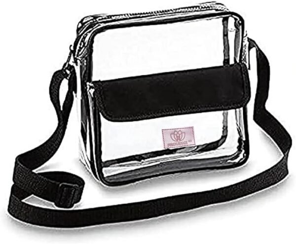 PROUDME Transparent Messenger Bag with Zipper Closure Crossbody Shoulder Bag