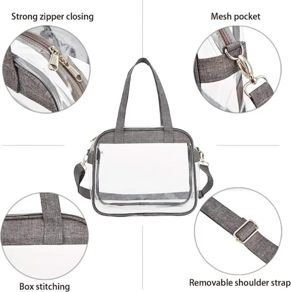 PROUDME Clear Sling Bag Stadium Approved, Clear Purse for Gym, Work, Travel (Green) - Image 3
