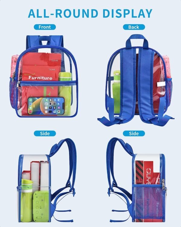 PROUDME Transparent School Backpack  Waterproof Backpack for Work, Travel, School Bag Royal Blue - Image 2