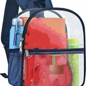 PROUDME Transparent School Backpack Waterproof Backpack for Work, Travel, School Bag NAVY BLUE