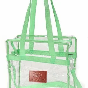 PROUDME Transparent Messenger Bag with Zipper Closure Crossbody Shoulder Bag Green