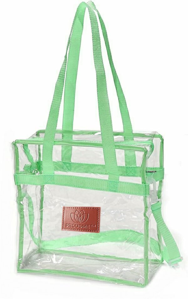 PROUDME Transparent Messenger Bag with Zipper Closure Crossbody Shoulder Bag Green