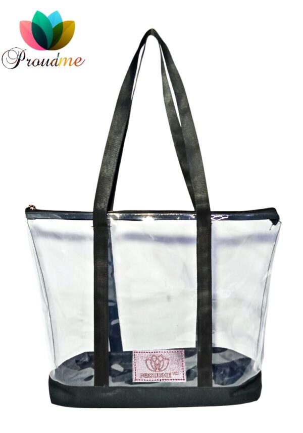 PROUDME Large Clear Tote Bag, Fashion PVC Shoulder Handbag for Women - Image 3