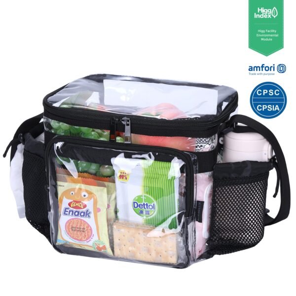 PROUDME Clear Lunch Bag Plastic Transparent Lunch Bags Ideal for Children 3+ (Made in India) - Image 4