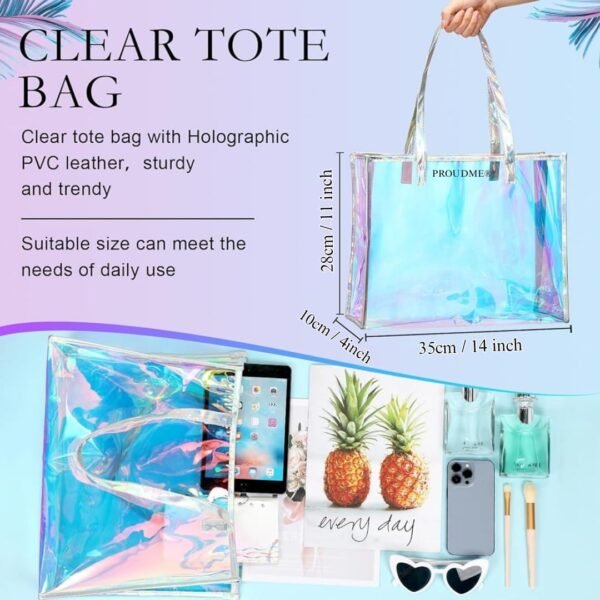 PROUDME Holographic Travel Tote Bag